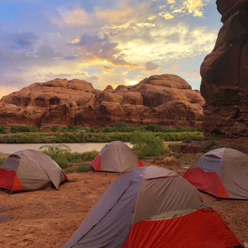 Sunset at camp on the Colorado River