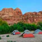 Tents setup at camp on the Colorado River