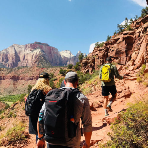 Eric Murdock leading hike on Watchman trail in Zion