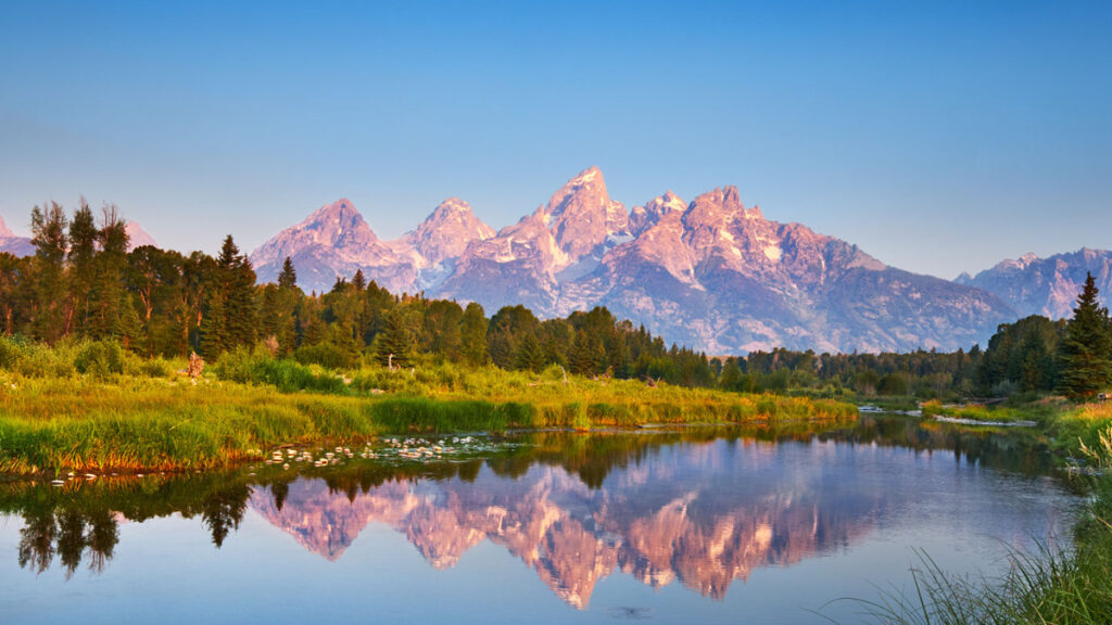 Snake River and the Grand Tetons in August