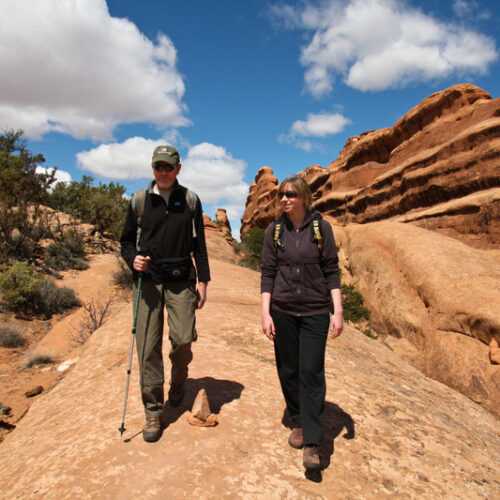 Hiking down Delicate Arch Trail 11