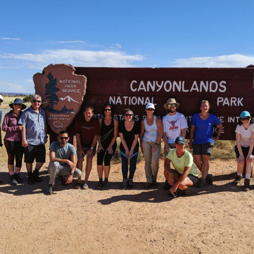 MountainBased group infront of Canyonlands Sign 14