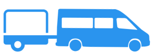 blue van and trailer icon